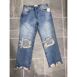 Free People Maggie Mid-Rise Straight-Leg Jeans